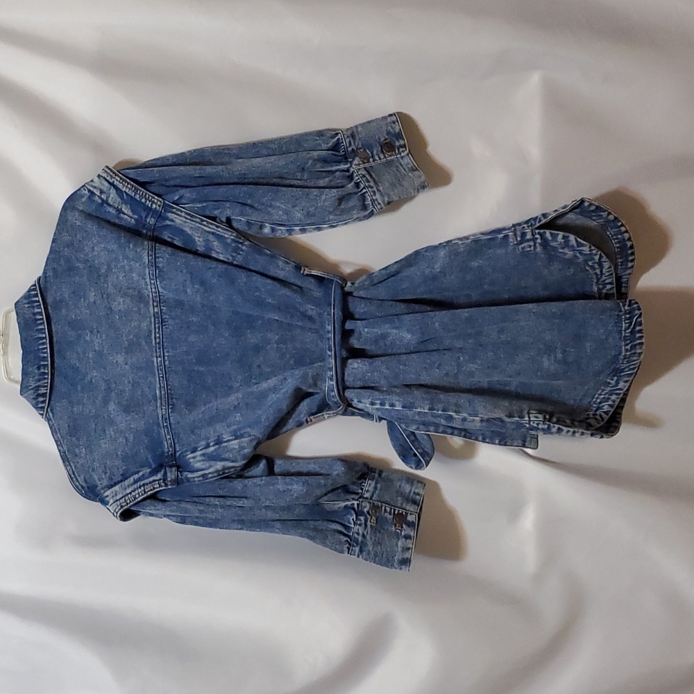 Future Collective with Kahlana Barfield Brown Long Sleeve Utility Denim Dress - Picture 11 of 16